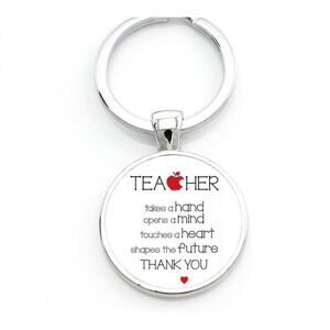 Brand New Teacher Shapes The Future Carbachon Dome Keychain Gift